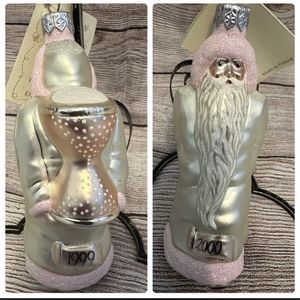Patricia Breen Out With the Old Pink Santa Claus Christmas‎ Tree Ornament